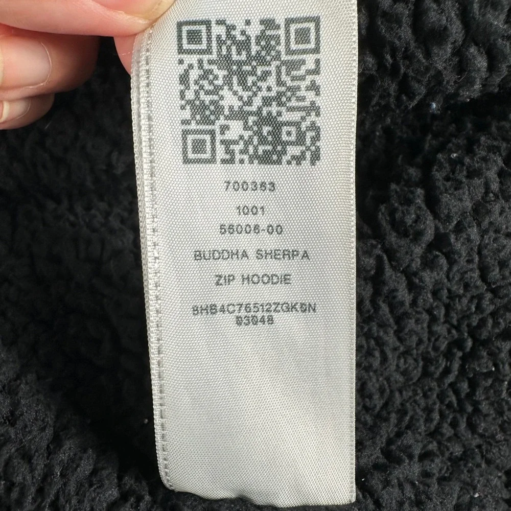 True Religion Buddha Sherpa Zip Hoodie Men M Black Streetwear Y2K Graphic Fleece